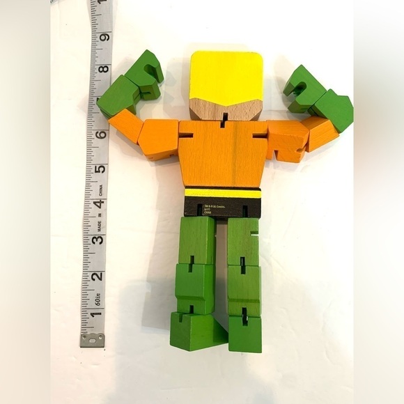 Wooden Posable Aquaman DC Comics Figure 8” - Picture 2 of 4